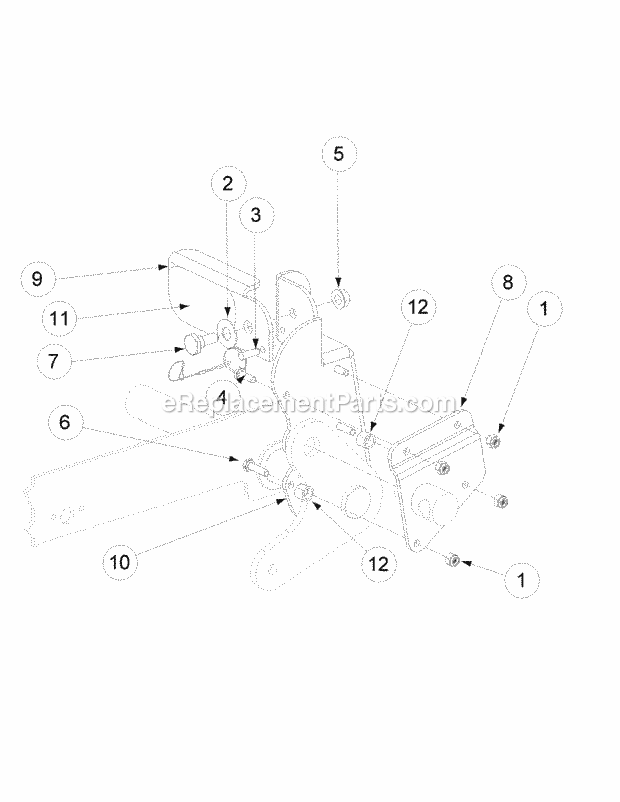 Foot Pedal Deck Lift Assembly Diagram and Parts List for M72-KW 53BB5GFZ750 Cub Cadet Sprayer